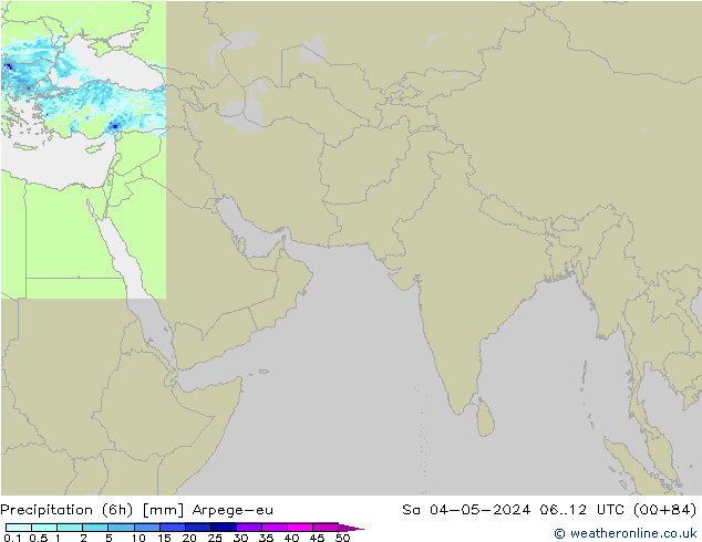 Precipitation (6h) Arpege-eu Sa 04.05.2024 12 UTC