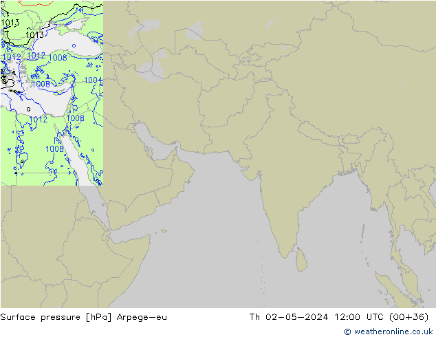 Surface pressure Arpege-eu Th 02.05.2024 12 UTC