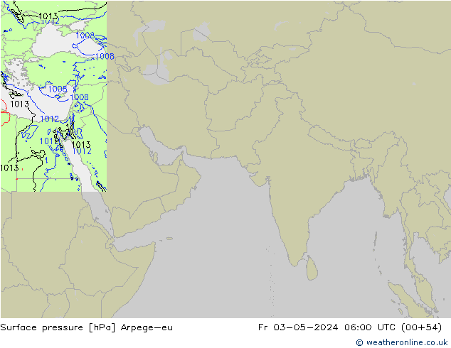 Presión superficial Arpege-eu vie 03.05.2024 06 UTC