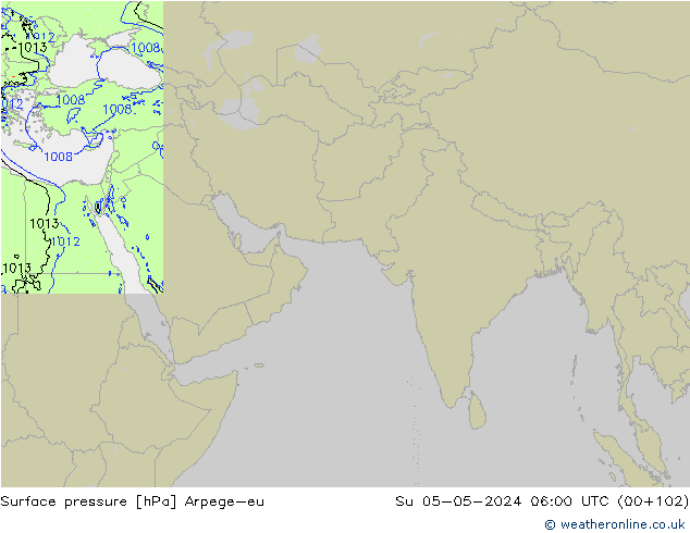 pressão do solo Arpege-eu Dom 05.05.2024 06 UTC