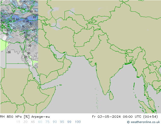 RV 850 hPa Arpege-eu vr 03.05.2024 06 UTC