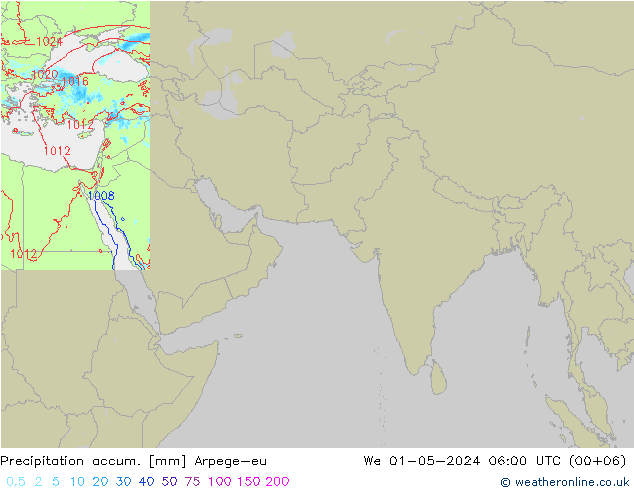 Precipitation accum. Arpege-eu ср 01.05.2024 06 UTC