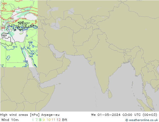 Windvelden Arpege-eu wo 01.05.2024 03 UTC