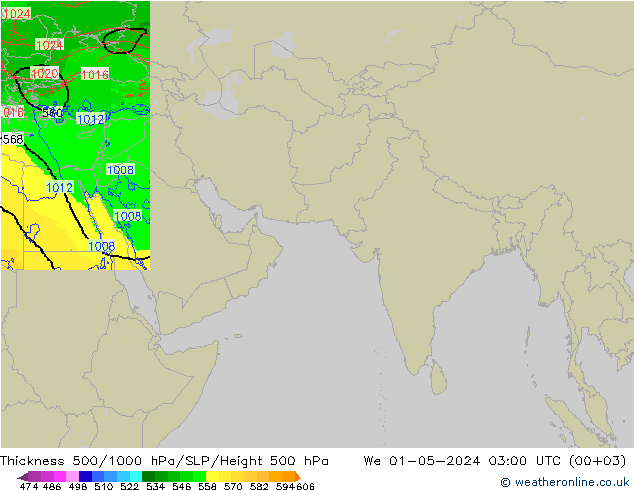 Thck 500-1000hPa Arpege-eu We 01.05.2024 03 UTC