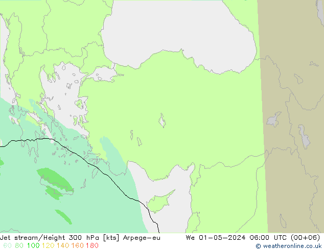 Jet Akımları Arpege-eu Çar 01.05.2024 06 UTC