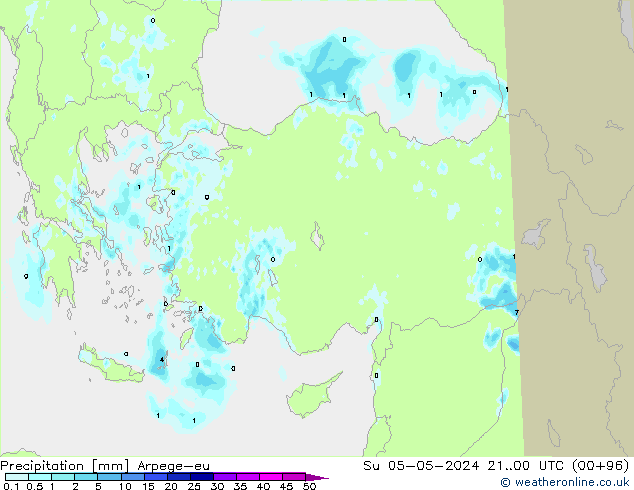 Precipitation Arpege-eu Su 05.05.2024 00 UTC