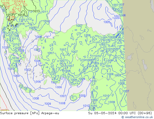 Surface pressure Arpege-eu Su 05.05.2024 00 UTC