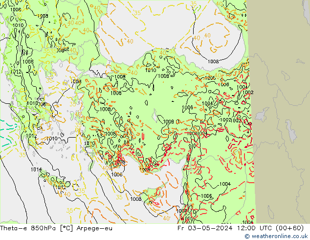 Theta-e 850hPa Arpege-eu Cu 03.05.2024 12 UTC