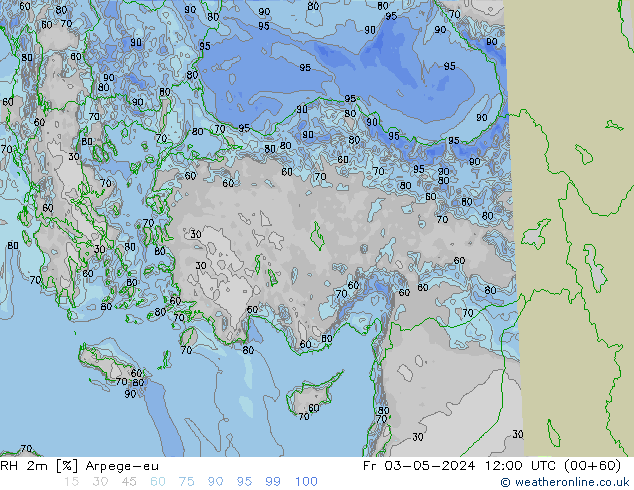 RH 2m Arpege-eu Fr 03.05.2024 12 UTC