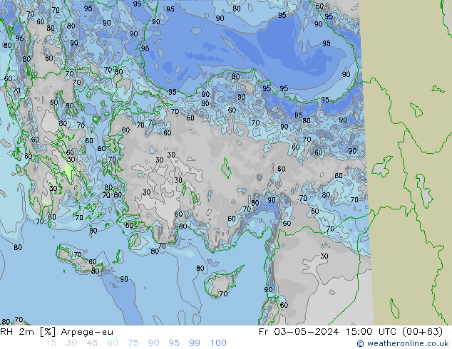 RH 2m Arpege-eu Fr 03.05.2024 15 UTC