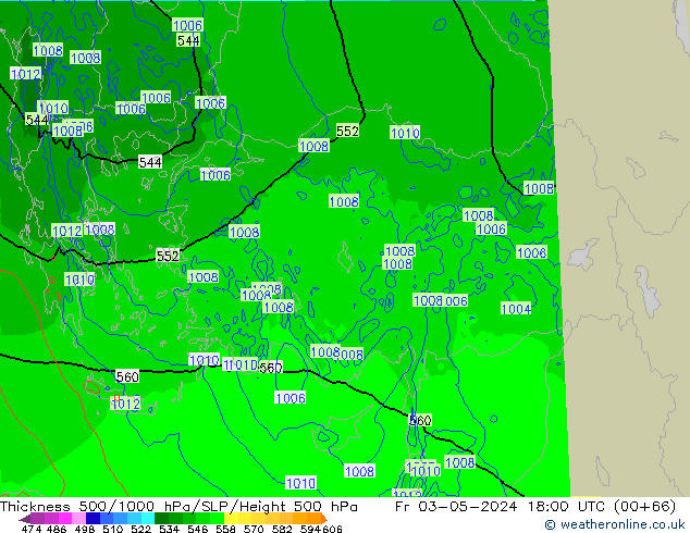 Thck 500-1000hPa Arpege-eu Fr 03.05.2024 18 UTC
