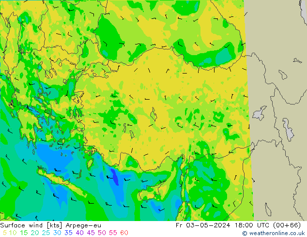 Vent 10 m Arpege-eu ven 03.05.2024 18 UTC