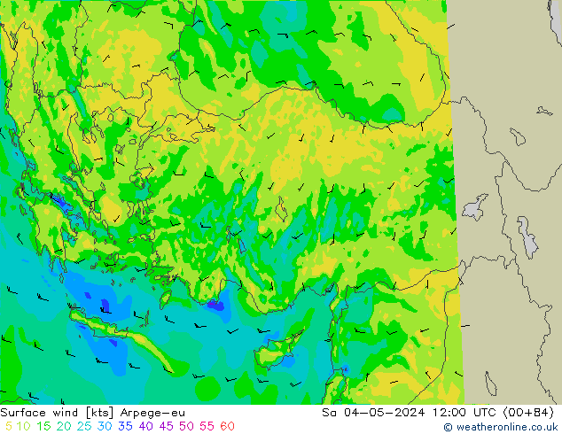 Rüzgar 10 m Arpege-eu Cts 04.05.2024 12 UTC