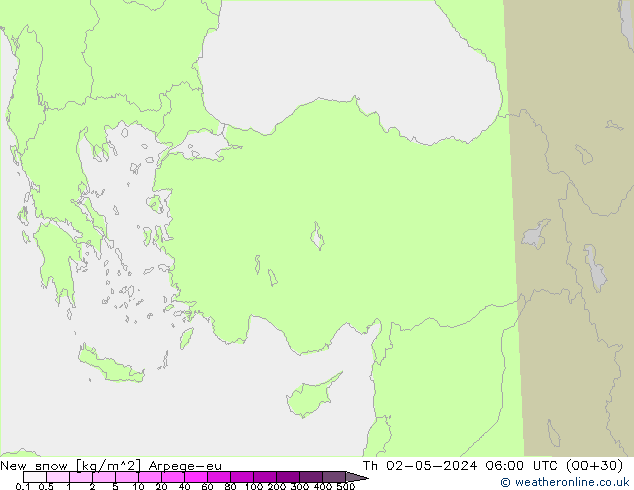 New snow Arpege-eu Th 02.05.2024 06 UTC