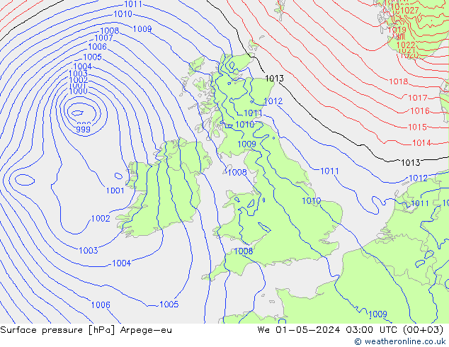 Atmosférický tlak Arpege-eu St 01.05.2024 03 UTC