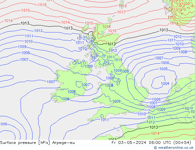 Luchtdruk (Grond) Arpege-eu vr 03.05.2024 06 UTC