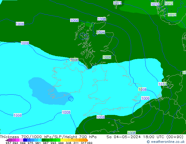 Thck 700-1000 hPa Arpege-eu  04.05.2024 18 UTC