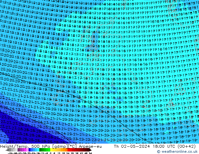 Yükseklik/Sıc. 500 hPa Arpege-eu Per 02.05.2024 18 UTC