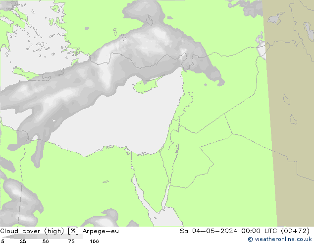 Nuages (élevé) Arpege-eu sam 04.05.2024 00 UTC