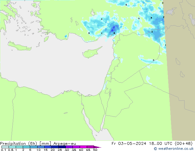 Precipitation (6h) Arpege-eu Fr 03.05.2024 00 UTC