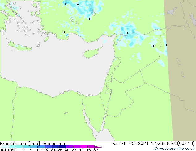 Neerslag Arpege-eu wo 01.05.2024 06 UTC