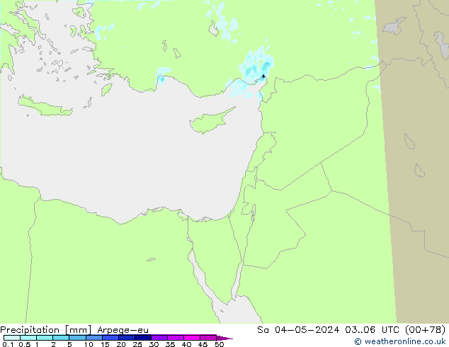 Precipitación Arpege-eu sáb 04.05.2024 06 UTC