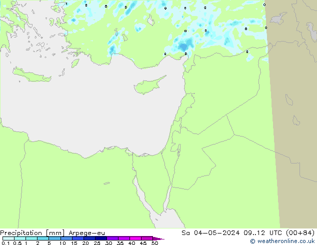 Srážky Arpege-eu So 04.05.2024 12 UTC