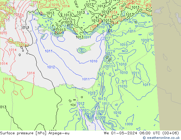 Surface pressure Arpege-eu We 01.05.2024 06 UTC