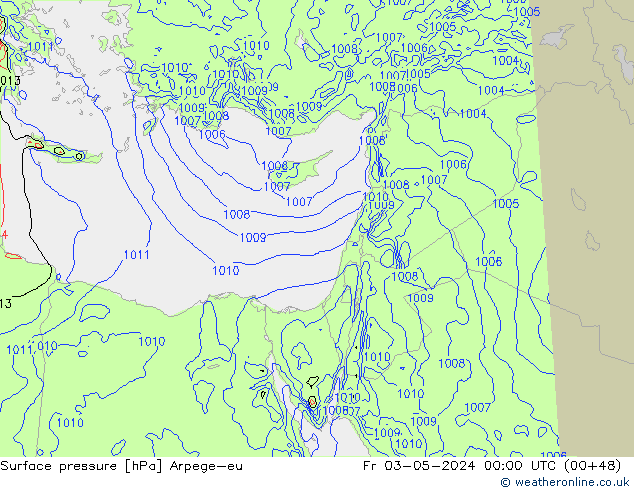 Surface pressure Arpege-eu Fr 03.05.2024 00 UTC