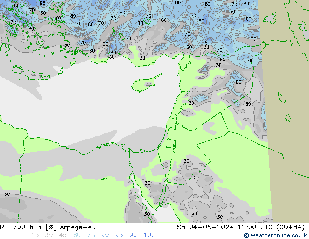 RH 700 hPa Arpege-eu so. 04.05.2024 12 UTC