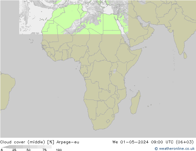 Bewolking (Middelb.) Arpege-eu wo 01.05.2024 09 UTC