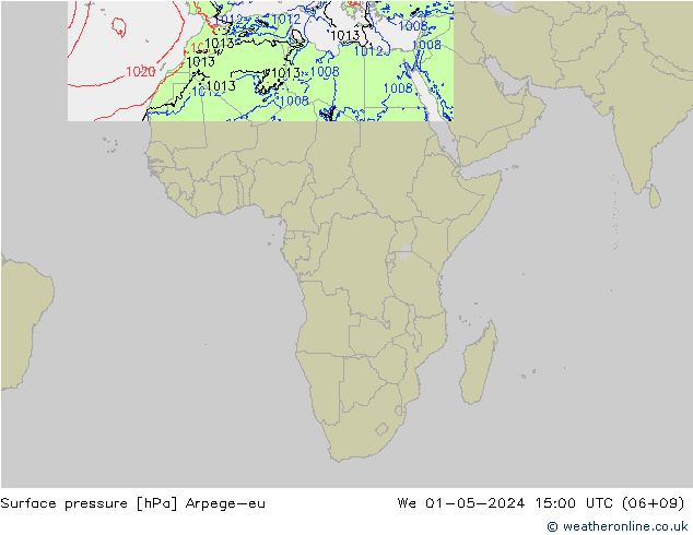 Surface pressure Arpege-eu We 01.05.2024 15 UTC