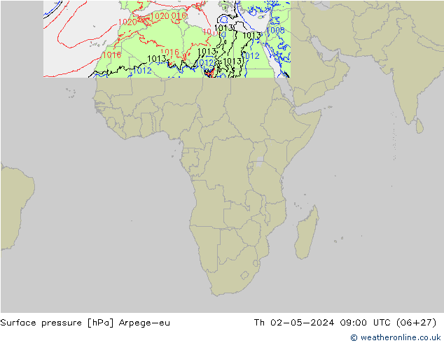 pressão do solo Arpege-eu Qui 02.05.2024 09 UTC