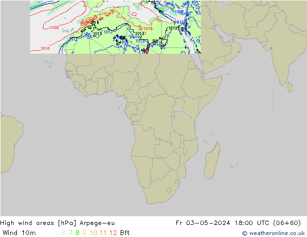 High wind areas Arpege-eu  03.05.2024 18 UTC