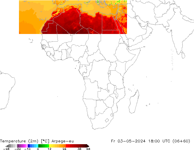 Temperature (2m) Arpege-eu Fr 03.05.2024 18 UTC