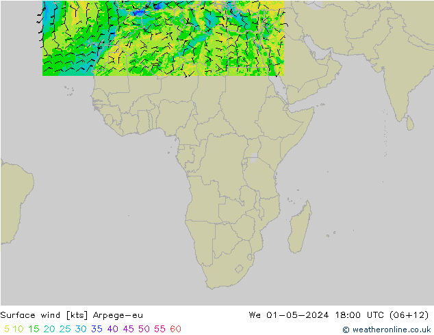 Wind 10 m Arpege-eu wo 01.05.2024 18 UTC