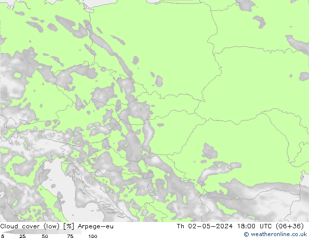 Bulutlar (düşük) Arpege-eu Per 02.05.2024 18 UTC