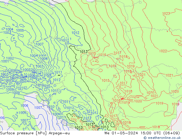 pression de l'air Arpege-eu mer 01.05.2024 15 UTC