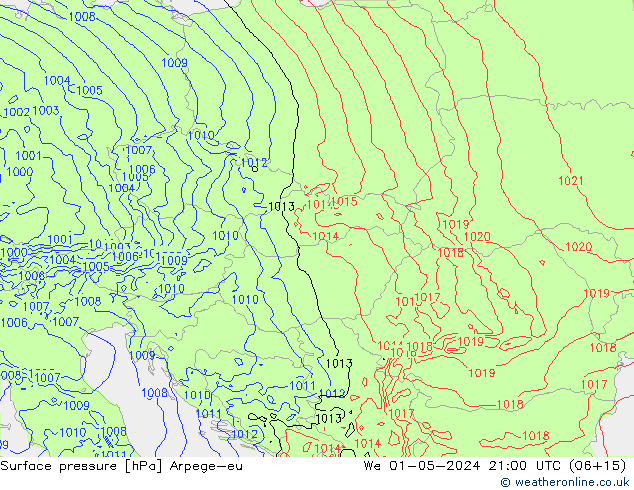 Luchtdruk (Grond) Arpege-eu wo 01.05.2024 21 UTC