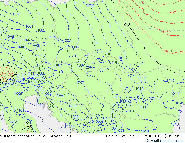 приземное давление Arpege-eu пт 03.05.2024 03 UTC