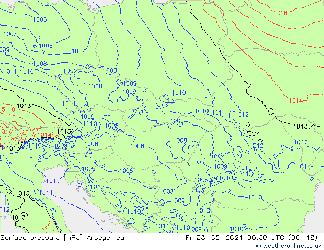 Yer basıncı Arpege-eu Cu 03.05.2024 06 UTC