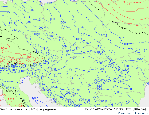 Surface pressure Arpege-eu Fr 03.05.2024 12 UTC