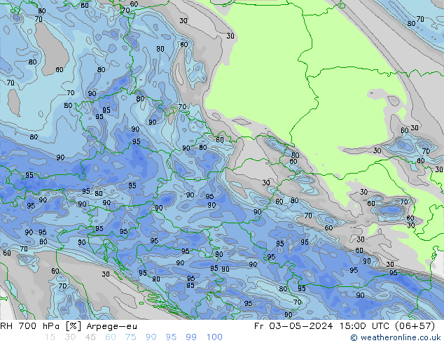 RH 700 hPa Arpege-eu pt. 03.05.2024 15 UTC