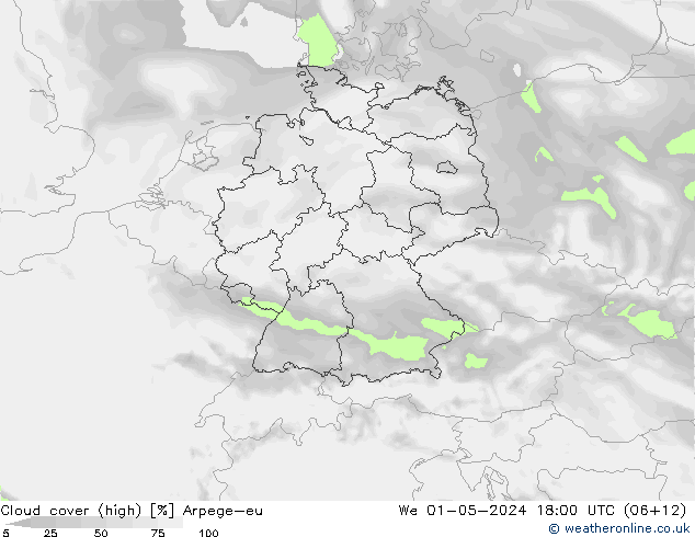 Wolken (hohe) Arpege-eu Mi 01.05.2024 18 UTC