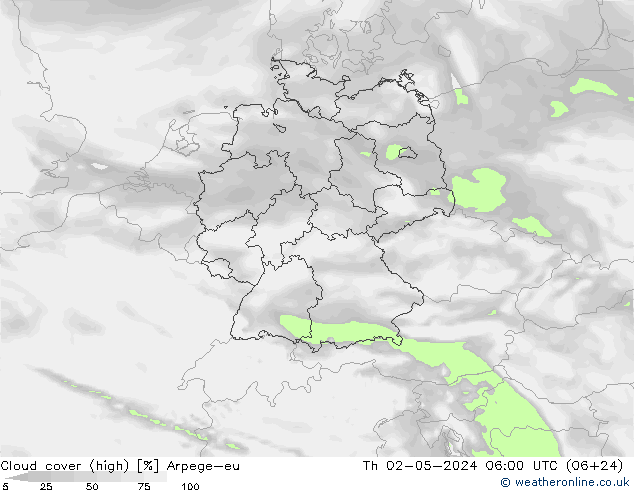 Wolken (hohe) Arpege-eu Do 02.05.2024 06 UTC