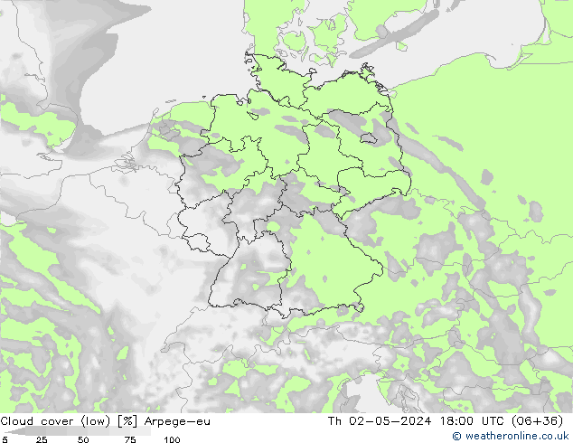 Bulutlar (düşük) Arpege-eu Per 02.05.2024 18 UTC