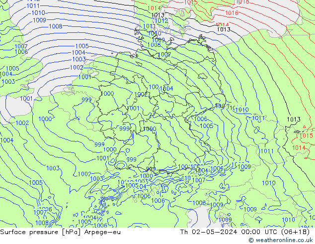Luchtdruk (Grond) Arpege-eu do 02.05.2024 00 UTC