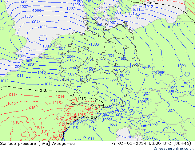 pression de l'air Arpege-eu ven 03.05.2024 03 UTC