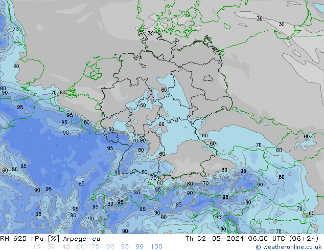 RV 925 hPa Arpege-eu do 02.05.2024 06 UTC