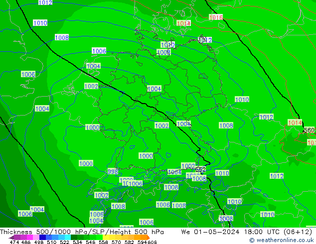 Thck 500-1000hPa Arpege-eu We 01.05.2024 18 UTC